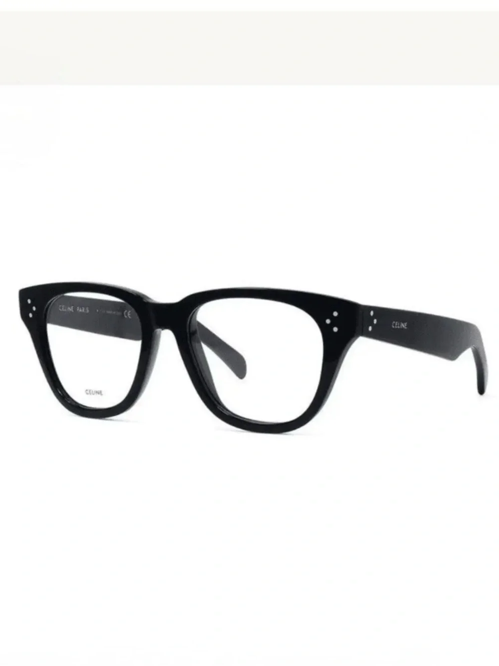Celine Black Thick-Frame Square Optical Glasses